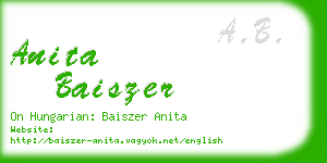 anita baiszer business card